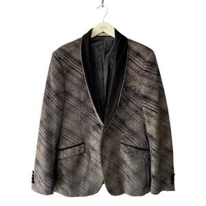Giovanni Testi Metallic Velvet Shawl Collar Slim Fit Tuxedo Jacket SIze 44R